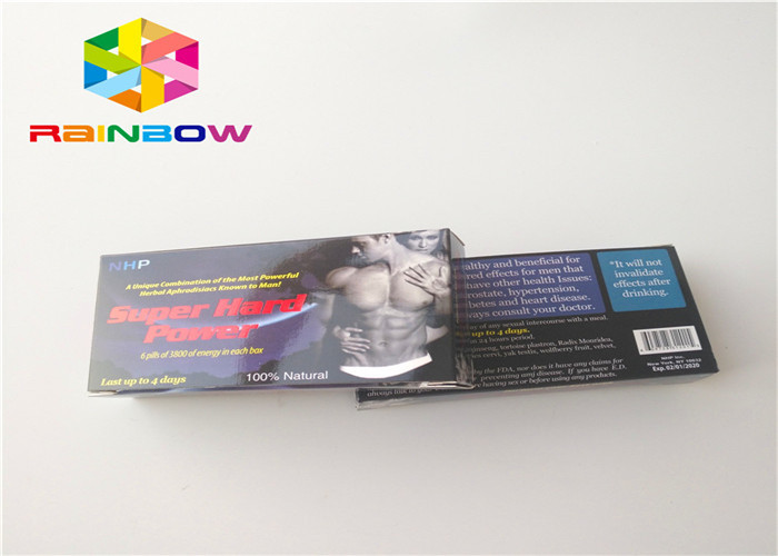 Caja de papel masculina de embalaje de la botella de la bebida del aumento con la etiqueta adhesiva de la etiqueta engomada