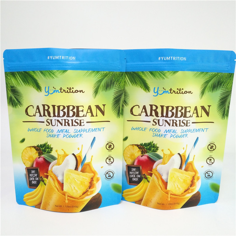 Polvo plástico del suplemento de Doypack de los alimentos del acondicionamiento de aluminio de los bolsos que se puede volver a sellar del papel con la cremallera