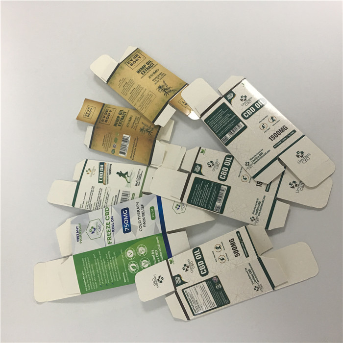 La aduana imprimió la caja de papel de empaquetado de la botella del dropper del aceite de la botella de aceite esencial de la pequeña caja 10ml 30ml CBD