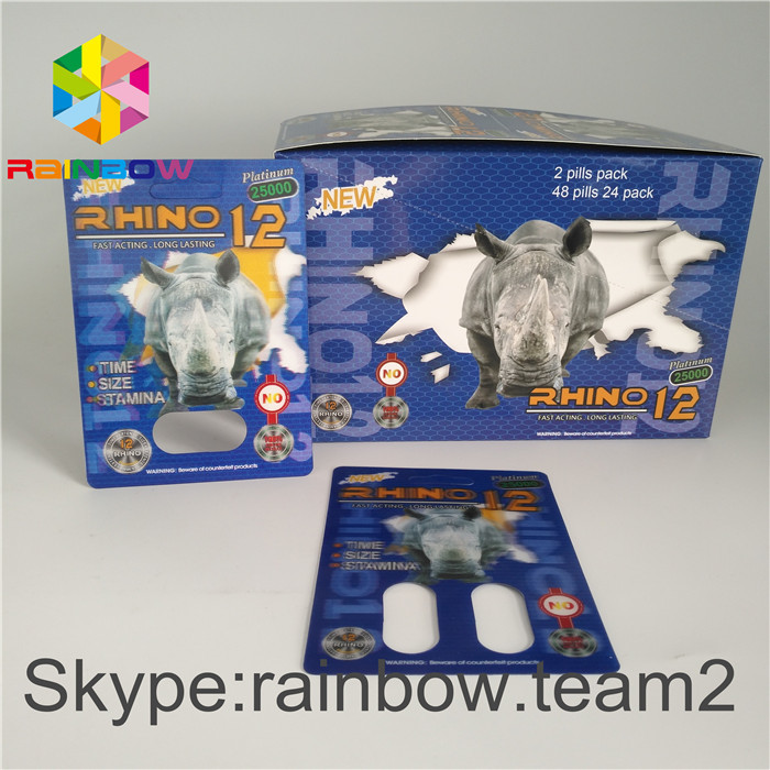 Paquete de ampolla sexual masculino del aumento que empaqueta las cajas de presentación del papel de 350g 400g para la cápsula