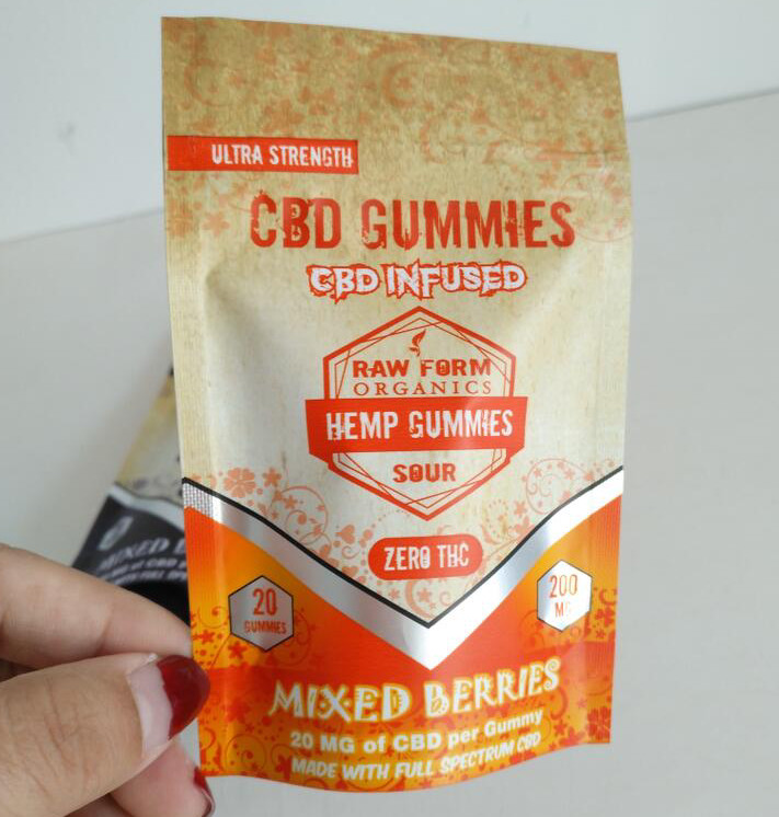 La cerradura hermética de la cremallera de la impresión de Digitaces empaqueta bolsas gomosas del papel de aluminio CBD pequeñas