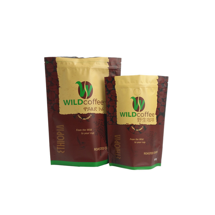 Las bolsitas de té mates de encargo del café del final, papel de aluminio se levantan la bolsa con la cremallera