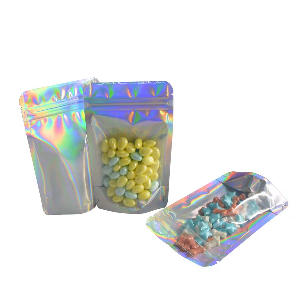 Material plástico de empaquetado de la laminación de tres bolsos de los snacks laterales del sello con el Ziplock