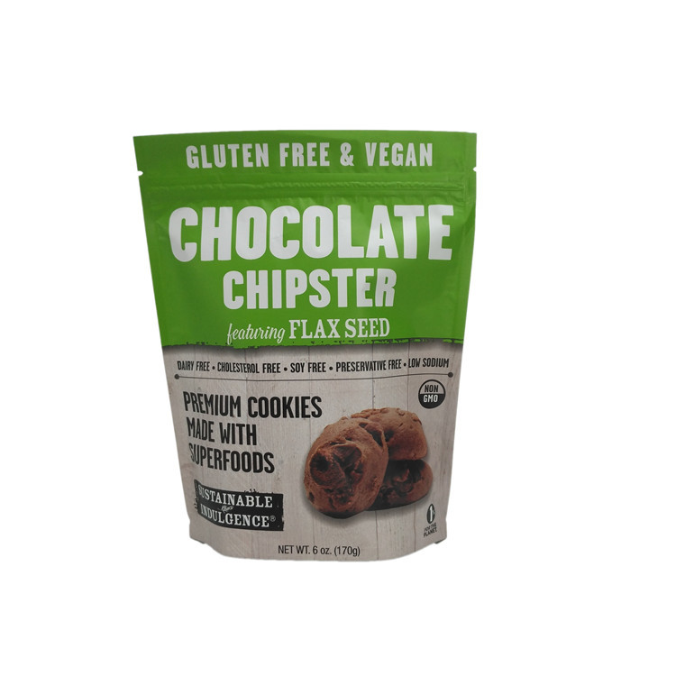 La hoja laminada ziplock de empaquetado del bocado se levanta la bolsa