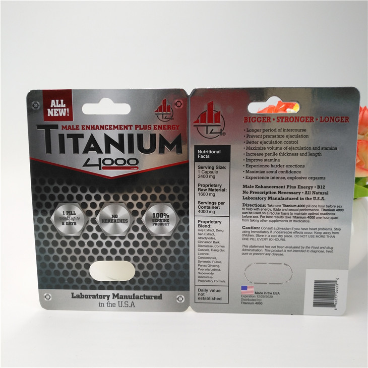 empaquetado masculino de la tarjeta de la ampolla de la tarjeta de las píldoras 3D del rinoceronte del casquillo de 12m m