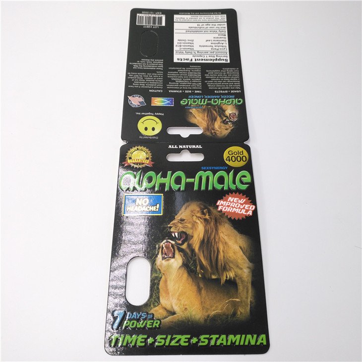 Tarjeta de empaquetado de papel modificada para requisitos particulares color de la píldora plástica de CMYK