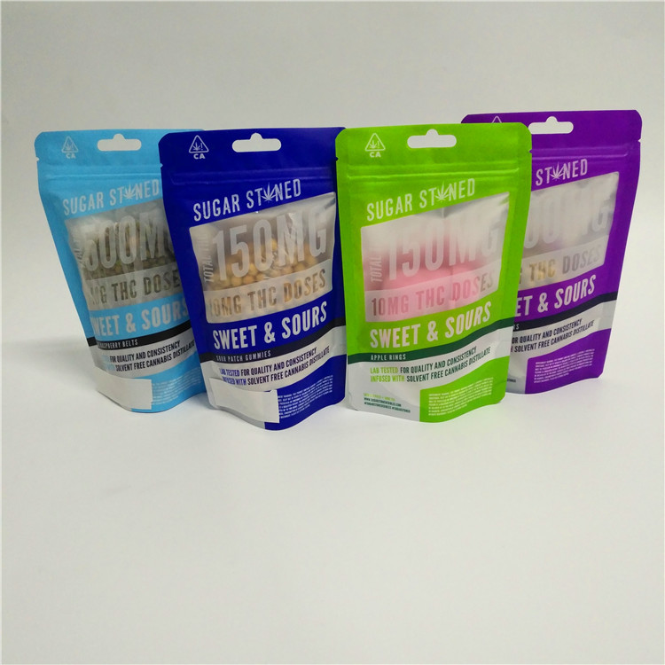 La prueba plástica del olor del niño de la categoría alimenticia del sellado caliente se coloca encima del empaquetado gomoso comestible de la cerradura de la cremallera de la bolsa