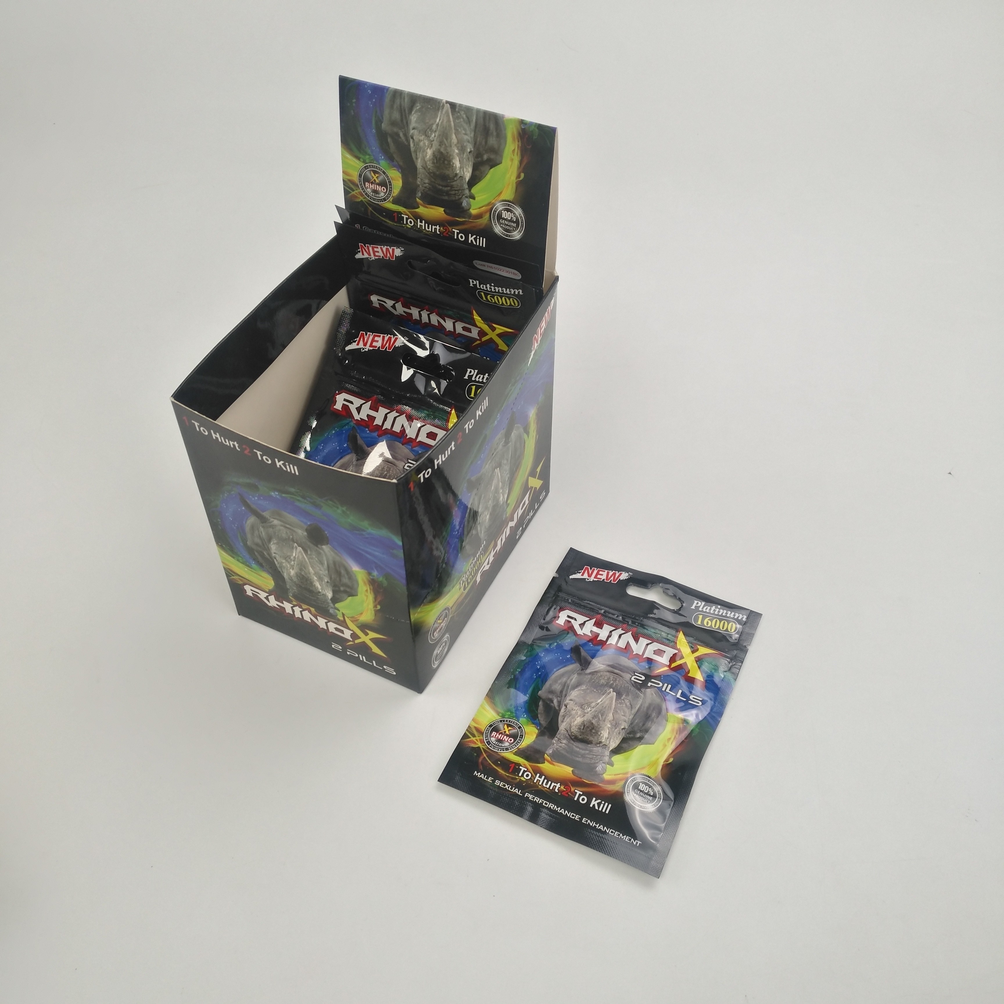 Las píldoras herbarias alimenticias del polvo del extracto del suplemento el 90% miden el tiempo de largo de las cápsulas para el rinoceronte de empaquetado del hombre