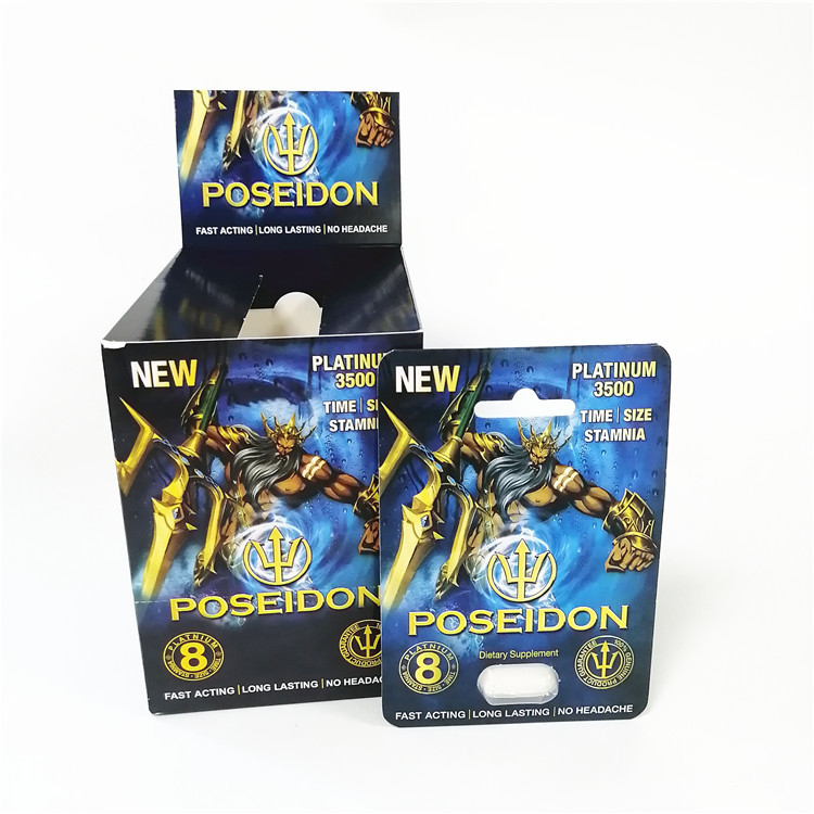 las tarjetas de encargo del papel de imprenta rasgan la línea caja de la muesca de tarjeta roja azul de Poseidon de las cajas con la ampolla