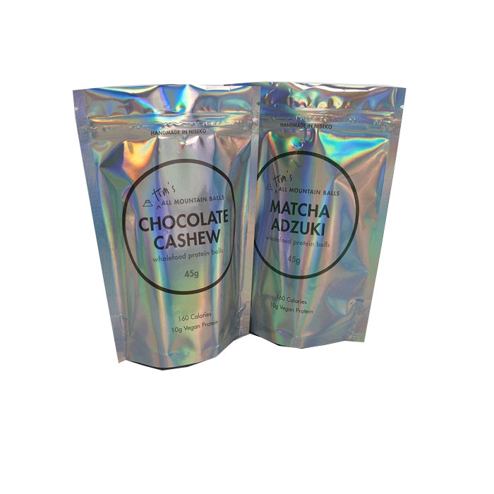 La cremallera de CYMK olográfica se levanta las bolsas para las bolas de la proteína