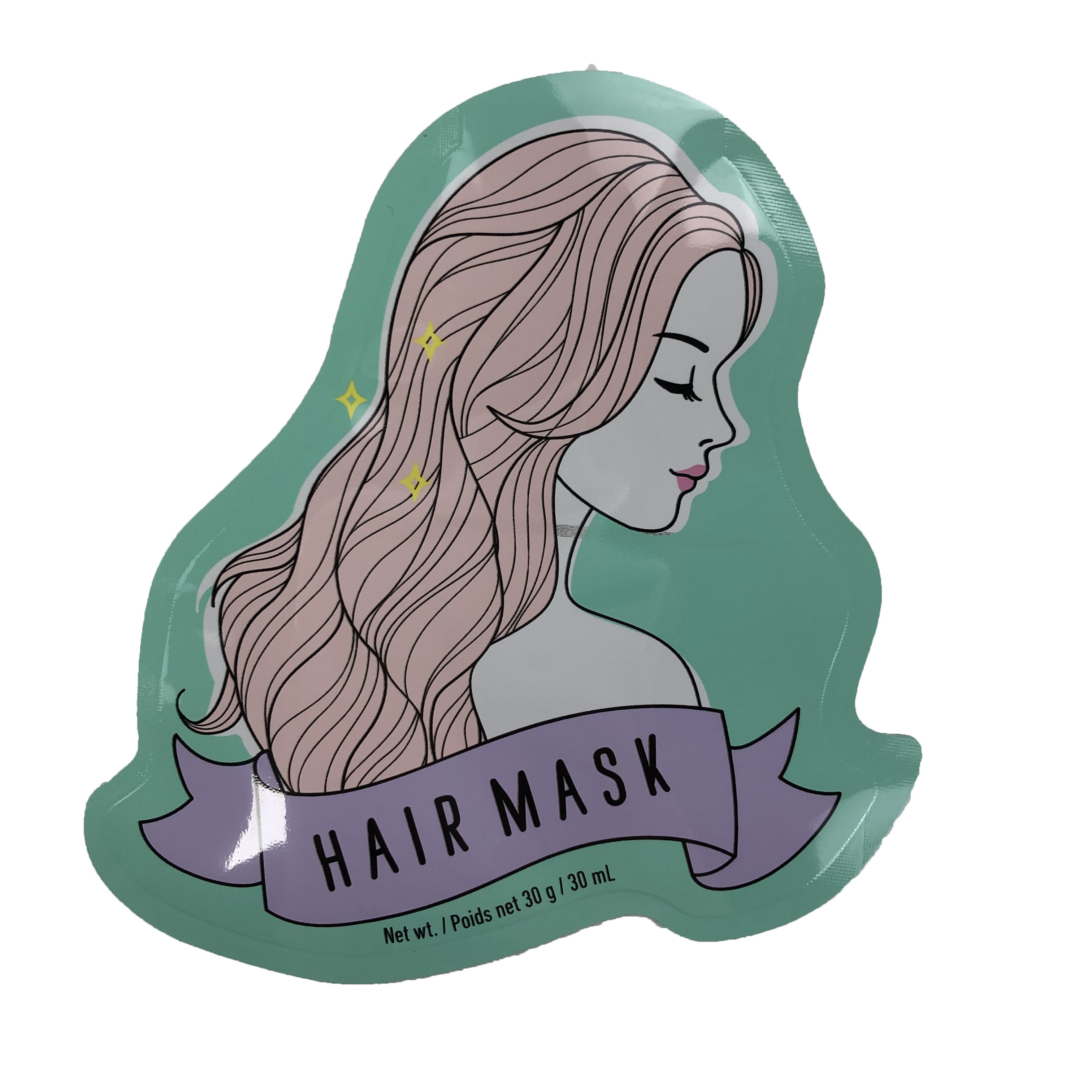 Bolso de empaquetado plano de las bolsas de la forma irregular para la bolsa de plástico de la impresión de Digitaces de la máscara del pelo del caramelo