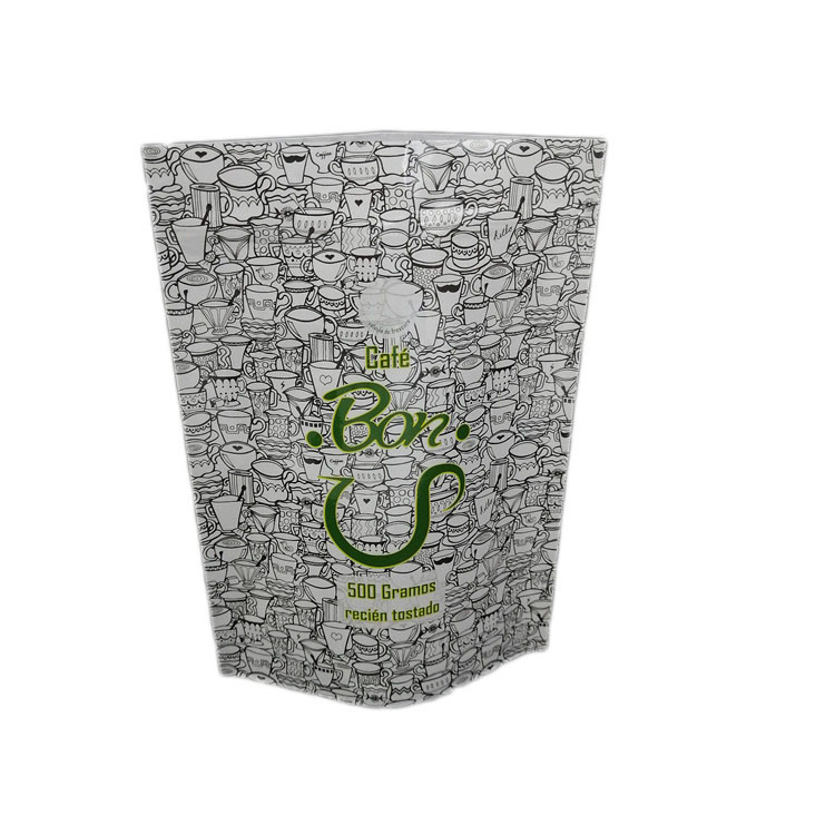 La aduana brillante 500g del final se coloca encima del bolso de la cremallera de la bolsa para el empaquetado del café/de la galleta