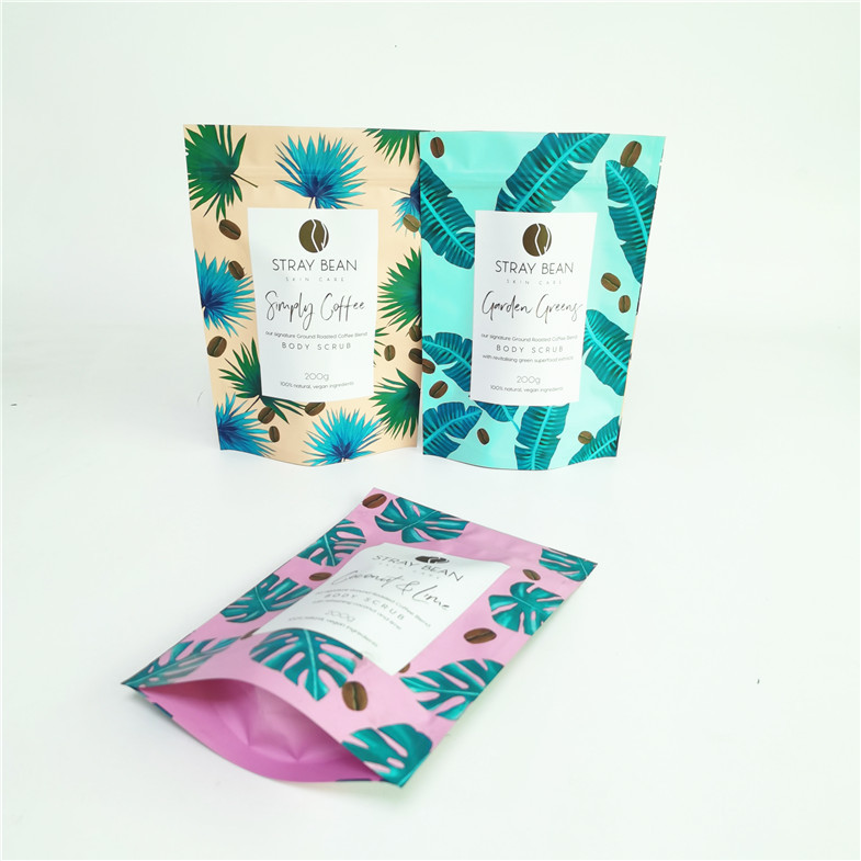 La cara modificada para requisitos particulares de la sal del café de Doypack friega el bolso de empaquetado de empaquetado del exfoliante corporal de Suger del bolso