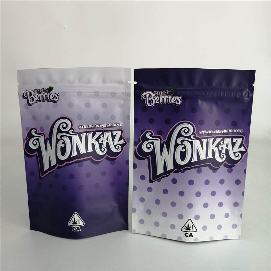 La mala hierba modificada para requisitos particulares de la nuez de la galleta 3.5g se coloca encima del bolso plástico 7g 18g 24g del caramelo de la bolsa de la cremallera