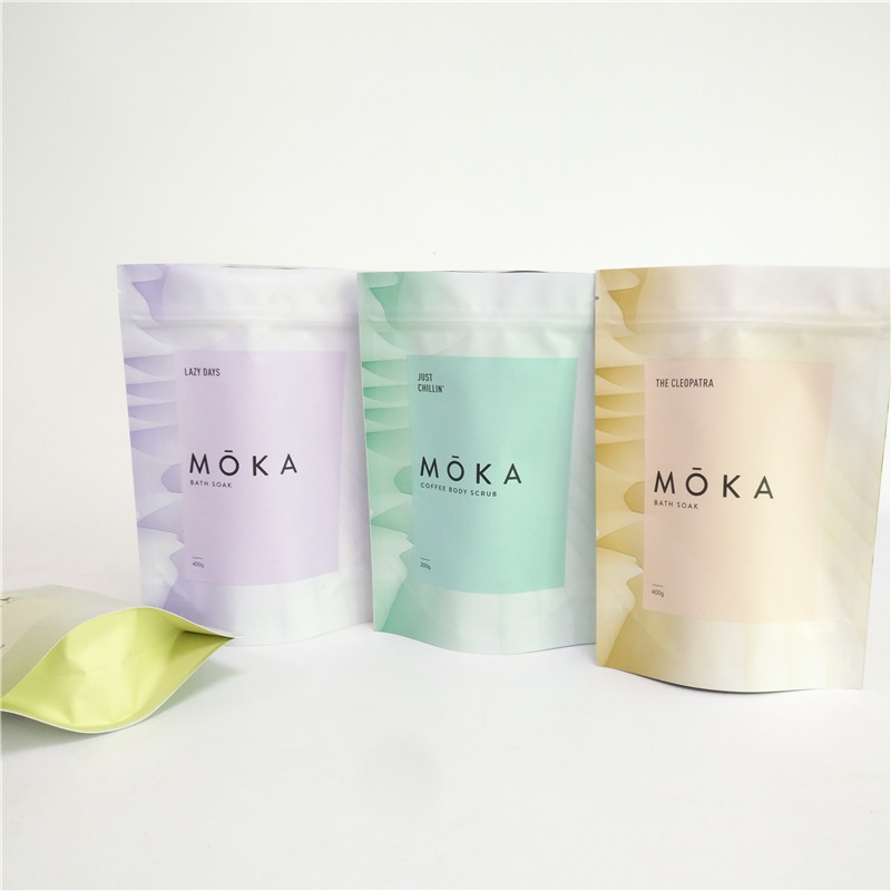 El exfoliante corporal de impresión a todo color 200g se levanta el bolso de café vacío del papel de aluminio de la bolsa con la cremallera