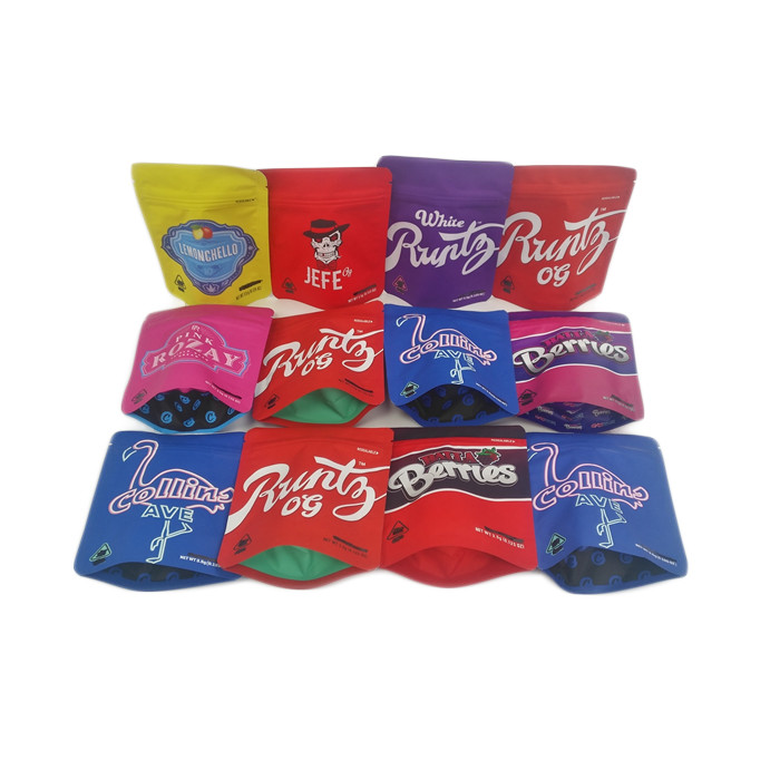 Aliste al olor de la nave impermeabilizan la flor que se puede volver a sellar comestible del cáñamo de la suave al tacto de la cremallera de la hoja de la bolsa 3.5g que empaqueta el bolso de Mylar