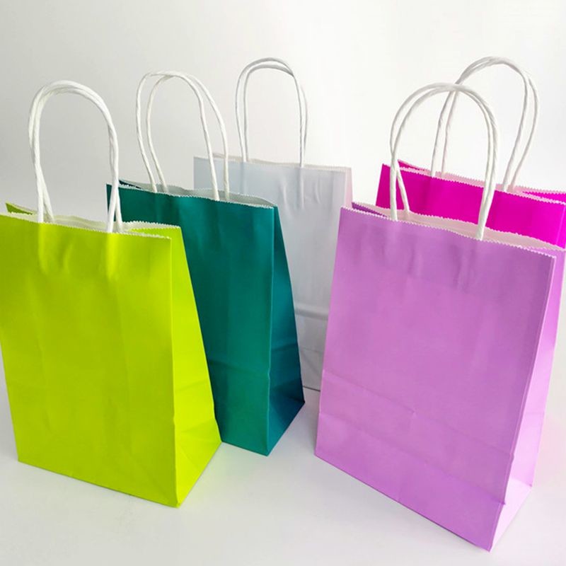 Bolsos de compras de papel de la cartulina de Kraft CMYK 350gsm con la manija