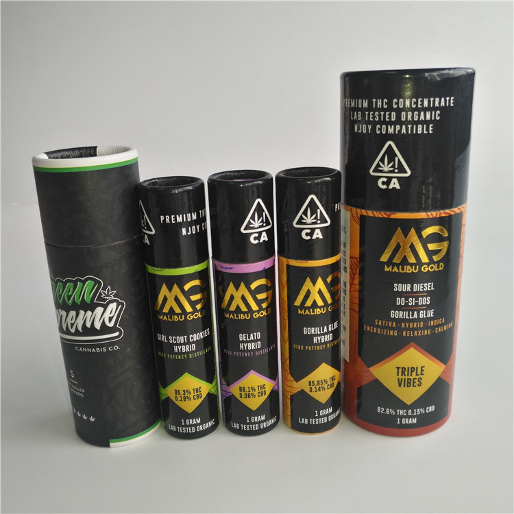Caja de papel de encargo para el E-líquido de 10ml 30ml 50ml y caja de empaquetado del cilindro del tubo del papel de la botella de aceite de Cbd para el empaquetado de Hepm