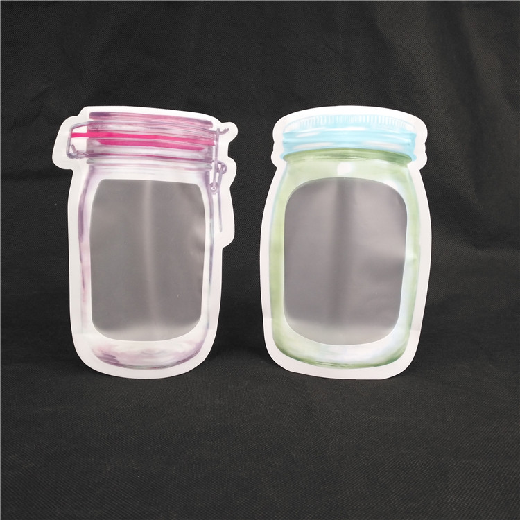 Logo Food Grade Juice Milk de impresión formado especial Jelly Liquid Stand encima de las bolsitas de la forma de la botella