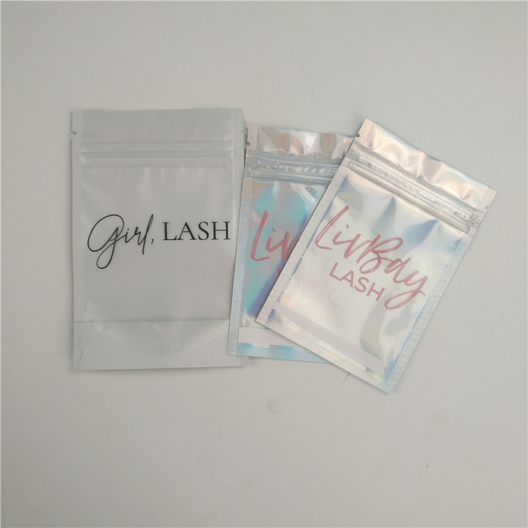 Lustre Ziplock plástico olográfico cosmético modificado para requisitos particulares del labio de la pestaña del sello de la prueba del olor que empaqueta el bolso de Mylar