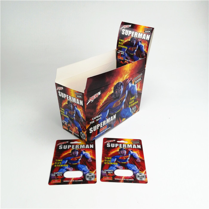 Tarjeta de empaquetado de impresión de seda los 9x12cm de la píldora del sexo de CMYK