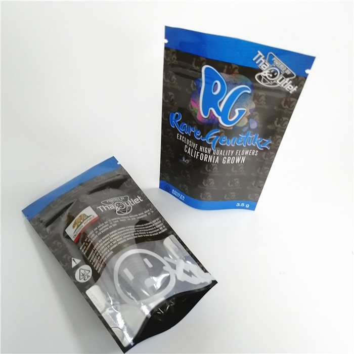 3.5grams bolsa amarga de la hoja de la mala hierba del remiendo 120micron CMYK Edibles