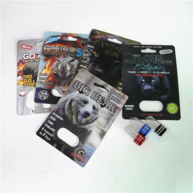 Rinoceronte 99 píldoras del aumento 500K que empaquetan la impresión de seda de las tarjetas