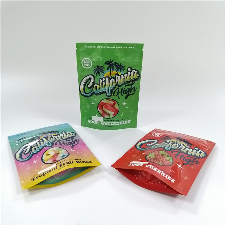 niño que se puede volver a sellar plástico Ziplock de las bolsas de 1g 3.5g 7g Gummies Mylar resistente