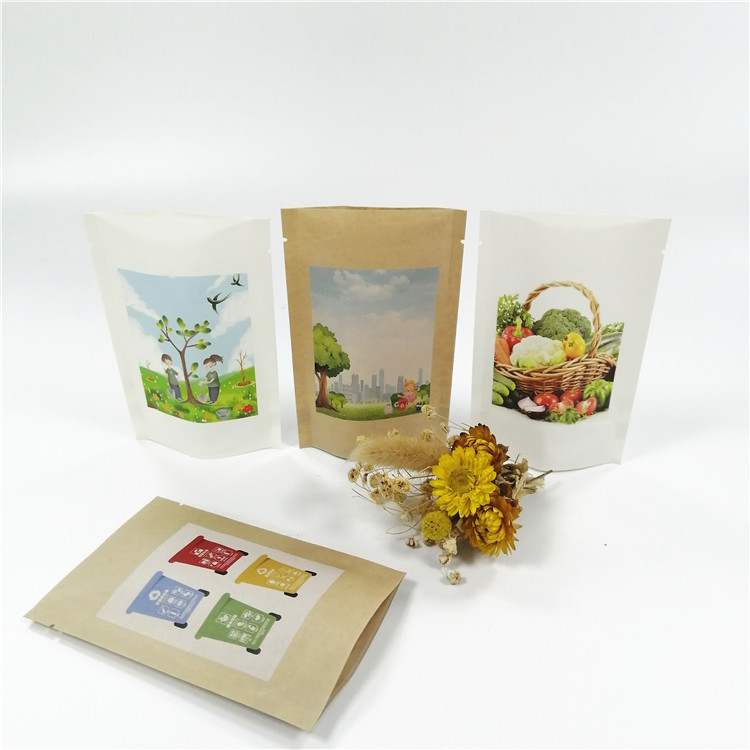 Bolso de empaquetado de papel biodegradable de 100mircon VMPET Kraft