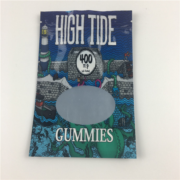 El olor impreso de encargo de la bolsa de Mylar de la mala hierba Ziplock lateral del sello tres impermeabiliza comestible