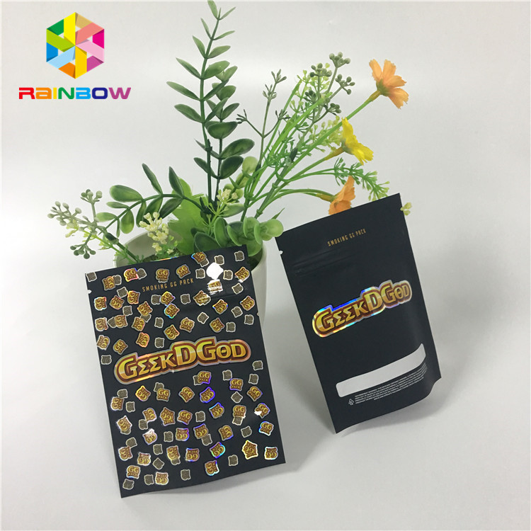 Soporte Ziplock plástico de la aduana de Mylar encima del mate del negro de las bolsas 150mg