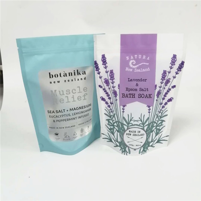 Bolsas de plástico de la sal del mar del océano que empaquetan al uno mismo que coloca el logotipo de encargo que se puede volver a sellar