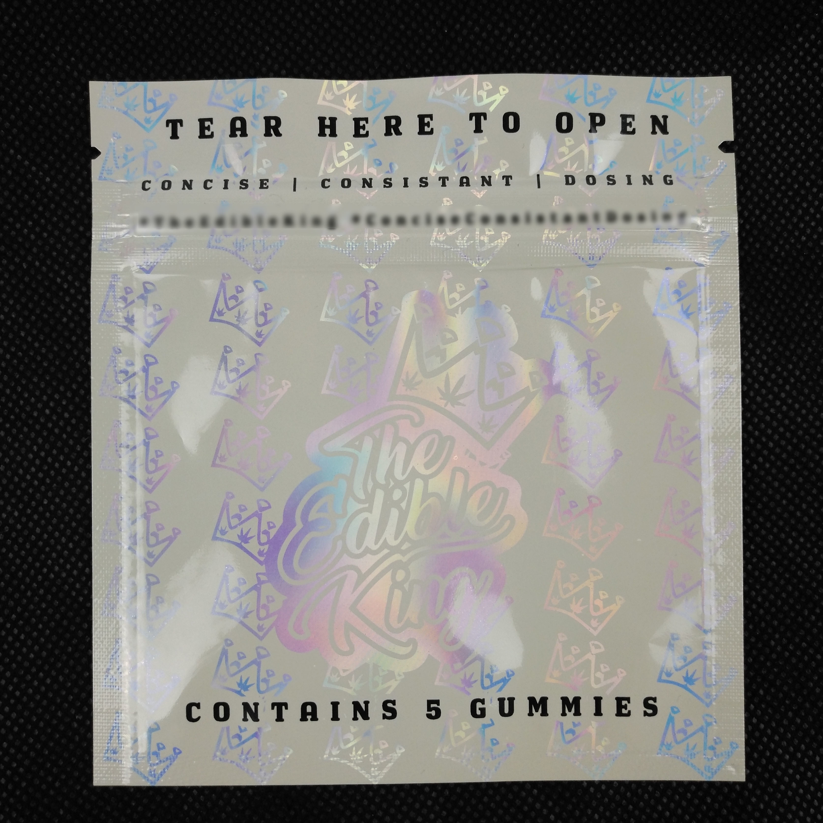 El lado de encargo del plástico tres de Mylar del papel de aluminio de la prueba del olor de Logo Design Zip Lock Resealable selló el bolso de empaquetado del holograma