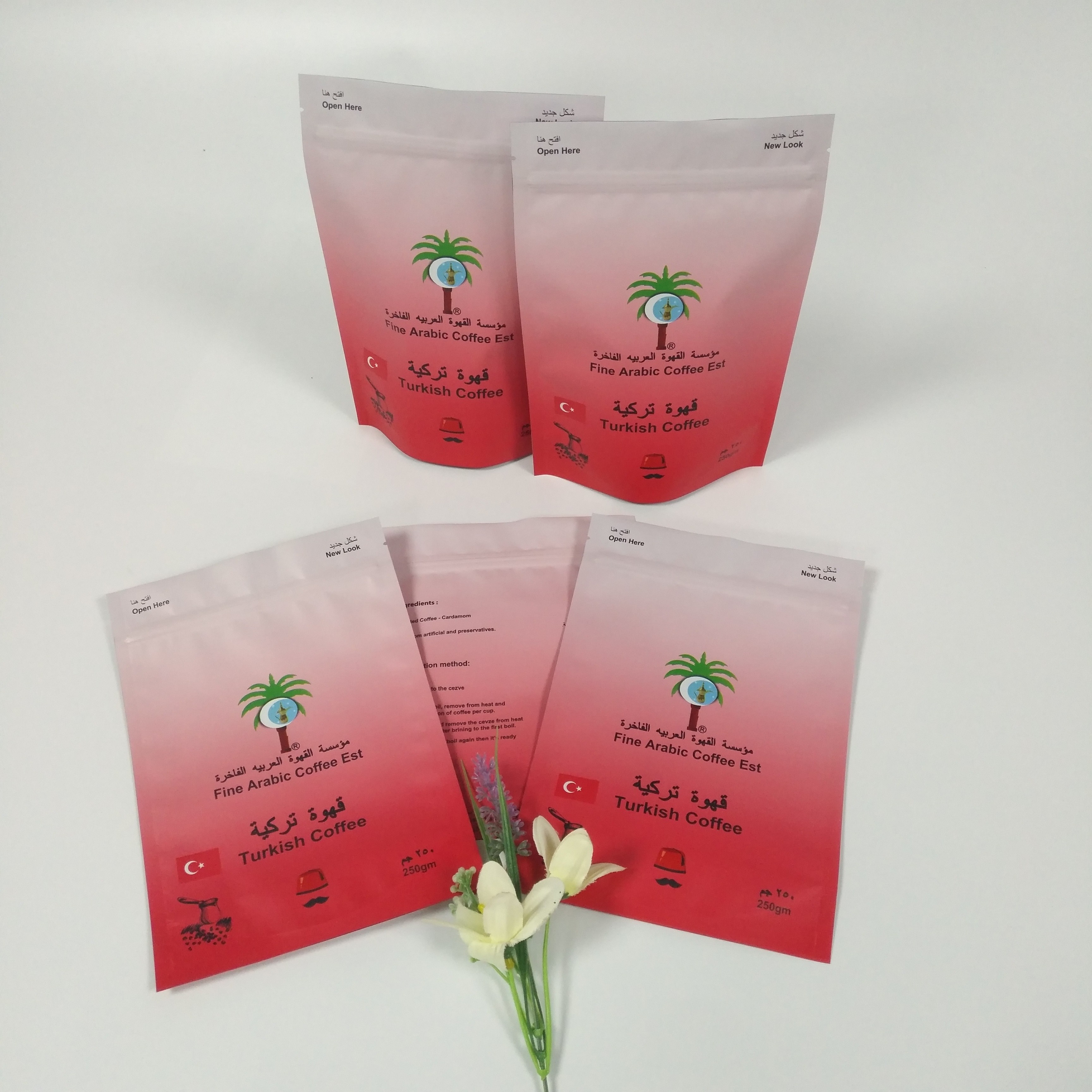 CMYK mate bolso del bocado de 150 micrones que empaqueta para el polvo del café del bocado