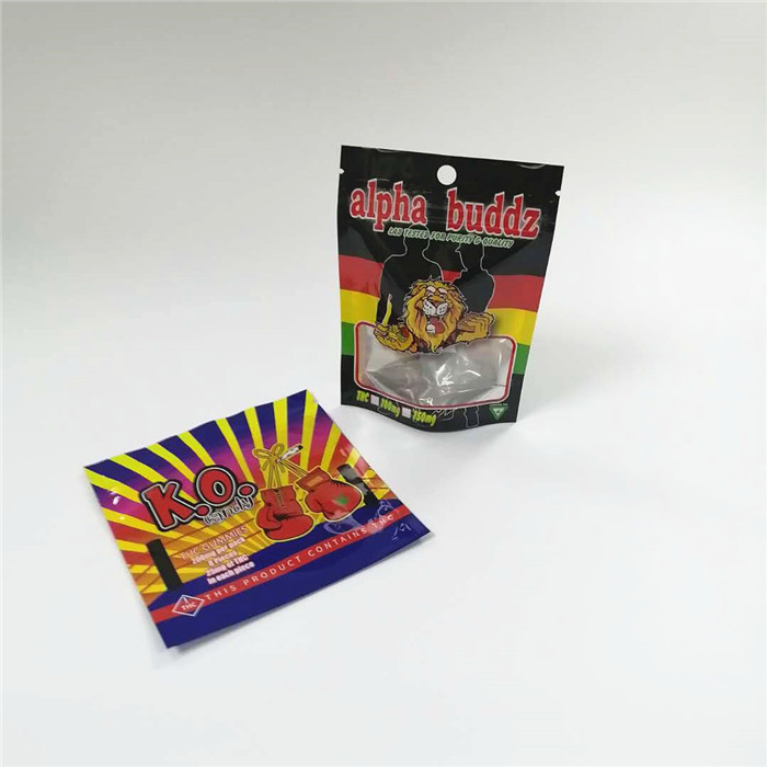 La hoja de CMYK 160mic laminó bolsos gomosos de empaquetado del AL 0.7C THC Mylar de los bolsos