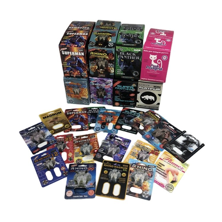 Tarjeta de papel de la ampolla de la tarjeta 500k 3D de la ampolla de la píldora del sexo del SGS del holograma con la caja de presentación