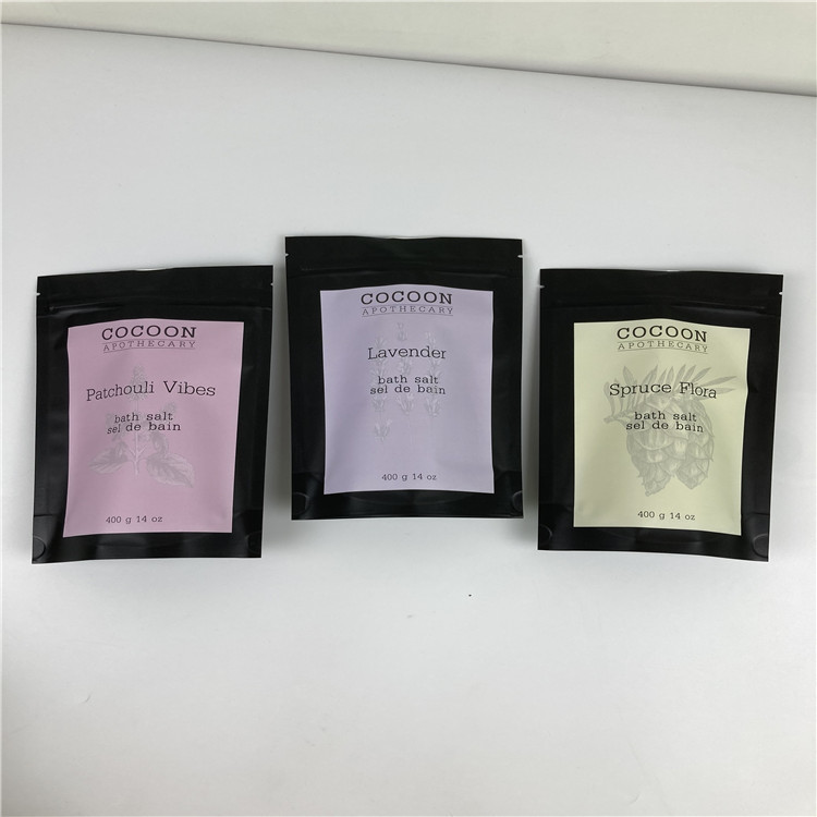 Bolsa de la hoja de la sal de baño de 32 onzas que empaqueta la bolsa que se puede volver a sellar del exfoliante corporal del café bolso/250g del soporte para arriba