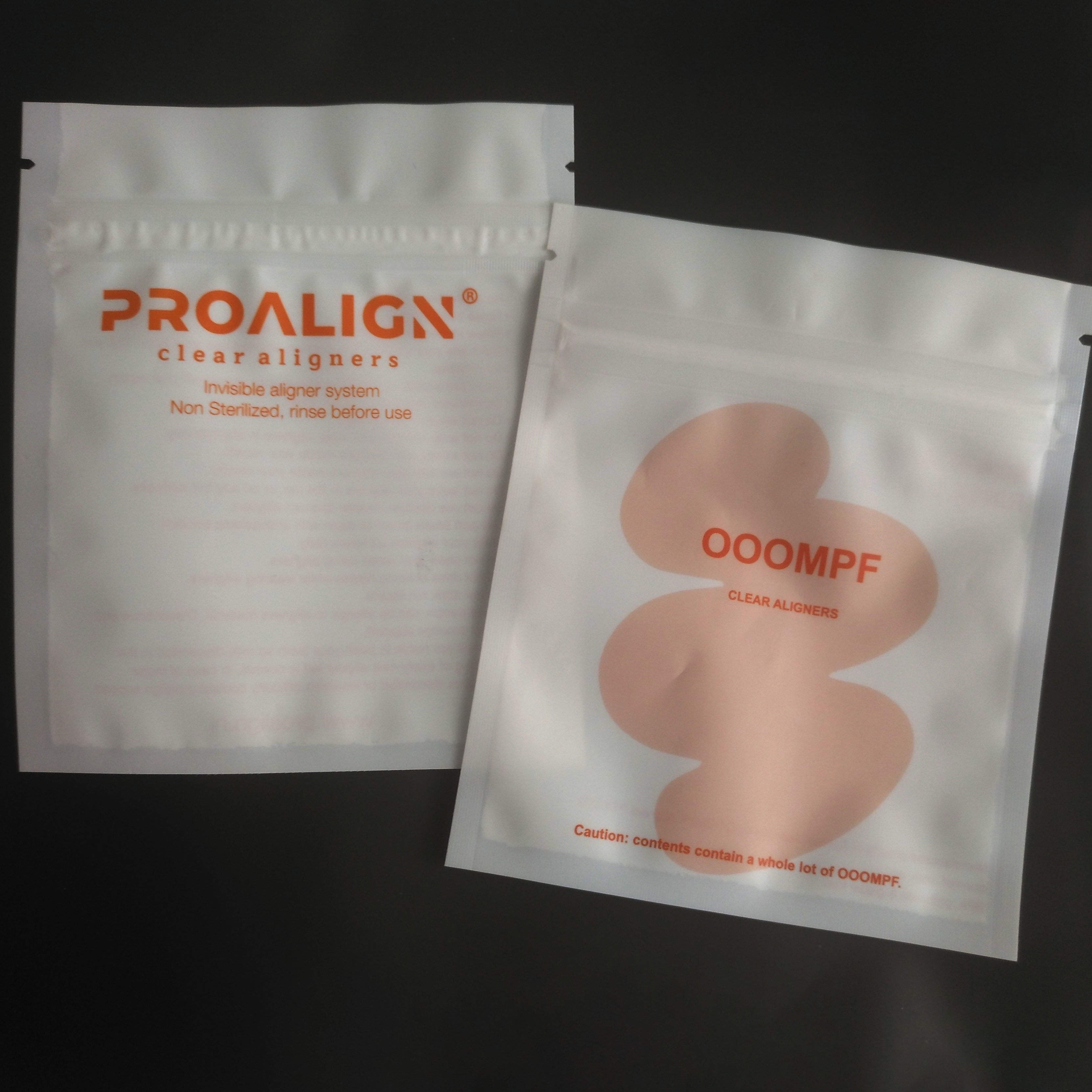 Cerradura plástica de la cremallera del MOPP Vmpet que empaqueta a Matte Teeth Clear Aligners ISO