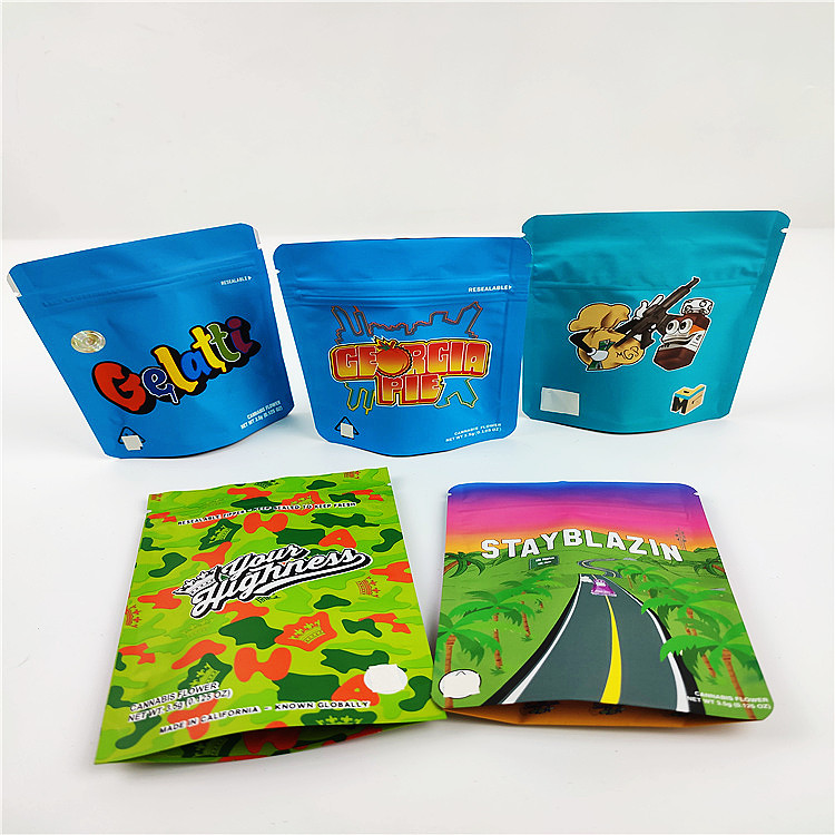 Bolsas de empaquetado del bolso 3.5g CBD Mylar de la prueba del olor de la galleta del FSC BSCI CMYK