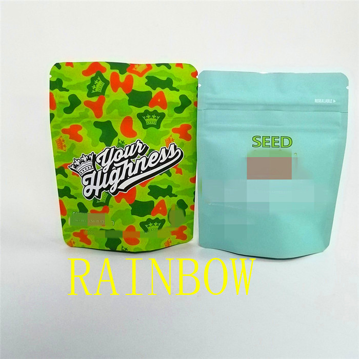 Caramelo/galleta/semillas materiales impresos digitales de encargo de la suave al tacto de 1/8 onza 1oz que empaquetan la bolsa de los bolsos de mylar del papel de aluminio