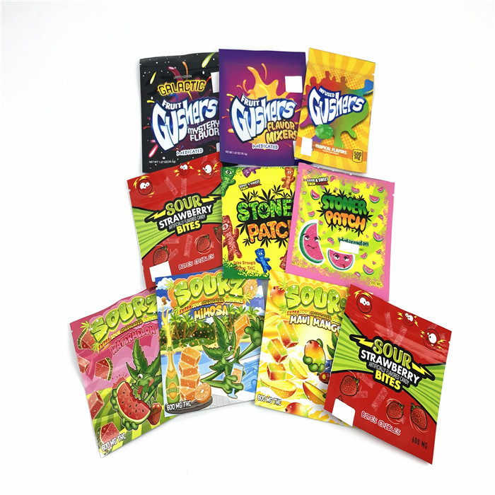 El Ziplock de encargo de la suave al tacto imprimió el sellado caliente resistente Matte Weed Design Mylar Bags plástico del niño del soporte de la prueba del olor para arriba