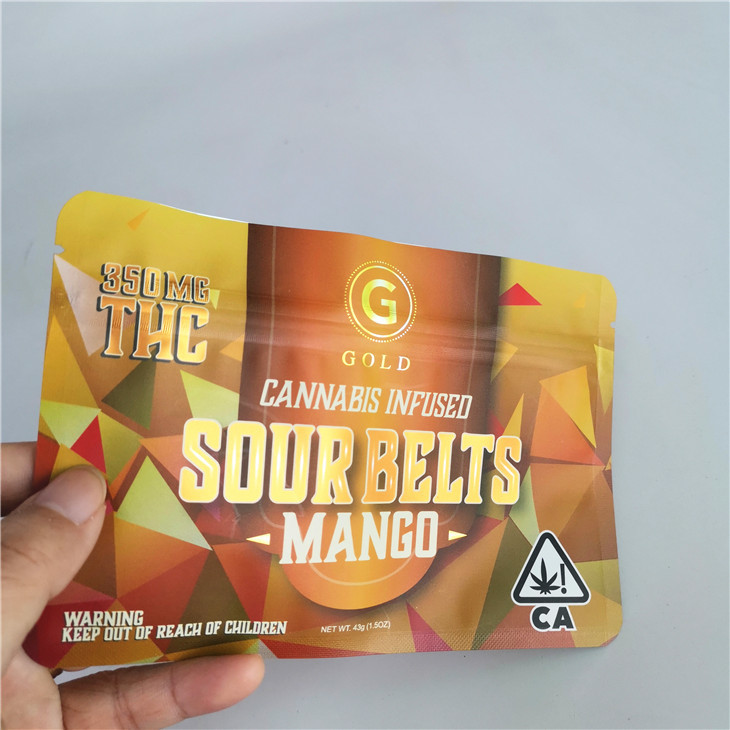 4X6 avanza lentamente el Ziplock de Mylar empaqueta malas hierbas suizas alineadas hoja de THC CBD