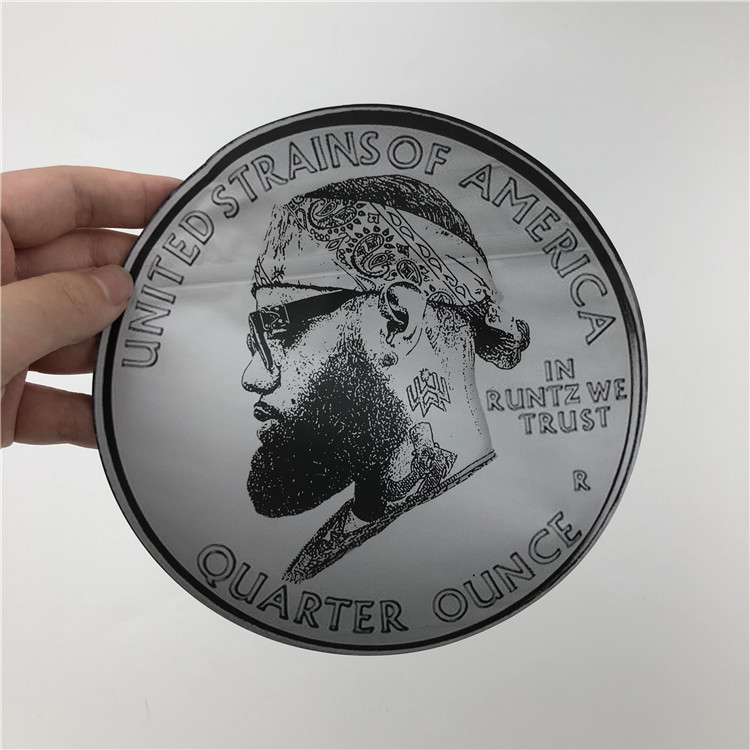 La suave al tacto que 3.5g plástico embala Mylar empaqueta bolsas irregulares cortadas con tintas con la ronda Ziplock forma bolsas de las galletas 7g