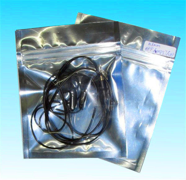 Transparentes delanteros se levantan las bolsas de aluminio para las auriculares/el auricular