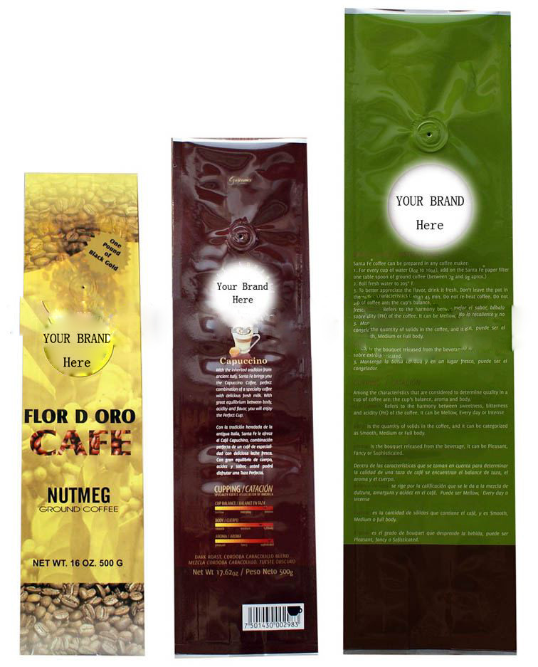 Bolso de la hoja de la válvula del café del ANIMAL DOMÉSTICO/del AL/PE del OEM que empaqueta con la cerradura de la cremallera