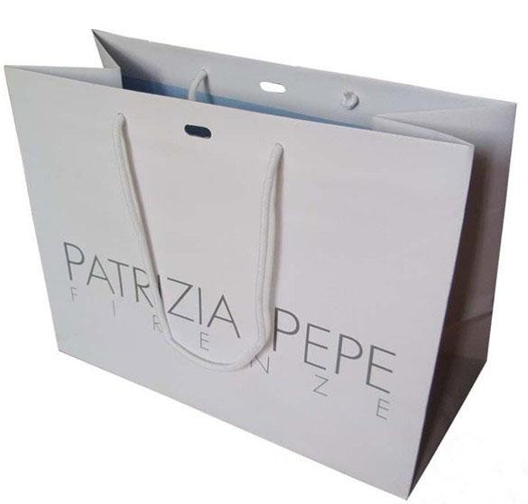 Bolsas de papel modificadas para requisitos particulares blancas grandes del papel de Kraft con el agujero en el centro