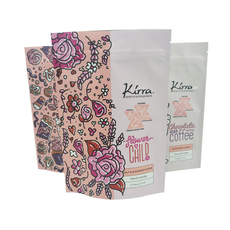 exfoliante corporal de empaquetado cosmético del chocolate de la moca del MOPP VMPET del bolso de 10C CMYK