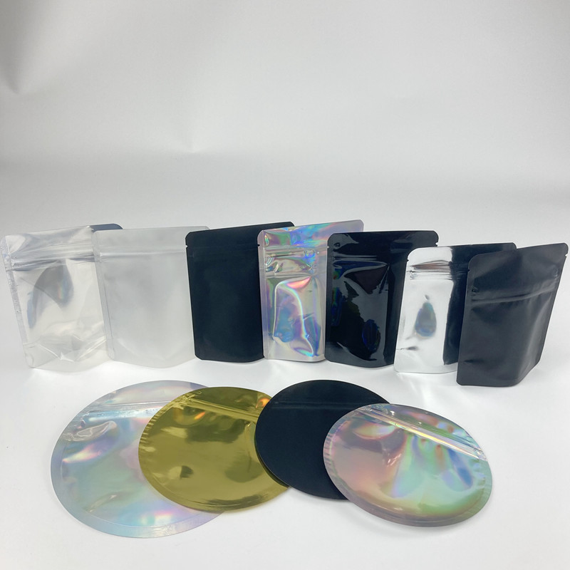 Bolsos olográficos de la salida de Mylar de las semillas de flor del papel de aluminio del bolso de la bolsa del círculo resistente del niño