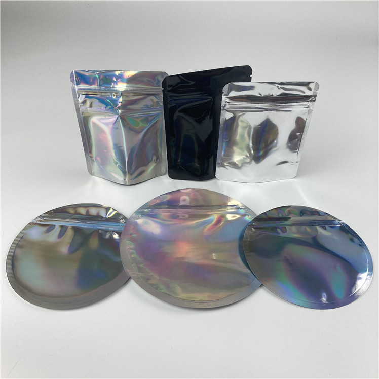 El soporte plástico de la ronda encima de la bolsa Runtz Edibles de la cremallera cortó el bolso formado 3.5g de Mylar con tintas
