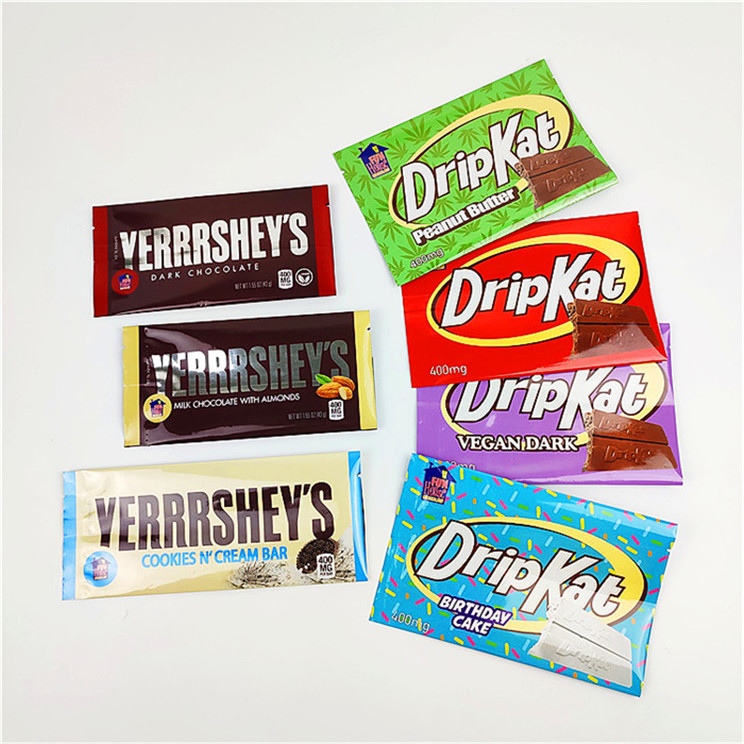 Bolso impreso de encargo del bocado de Mylar Edibles que empaqueta para la barra de chocolate 400mg